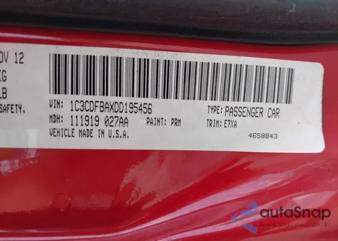 2013 Dodge Dart Sxt from USA, damaged, VIN 1C3CDFBAXDD195456